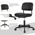 thumbnail image 4 of Costway 2PCS PU Leather Office Chair Adjustable Swivel Task Chair with Backrest Black, 4 of 11
