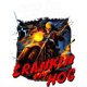 thumbnail image 2 of Sorry Im Late I Was Crankin My Hog Horror Skeleton Ride Motorcycle Men's T-Shirt, 2 of 7