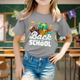 thumbnail image 2 of Gaexia School Clothes Girls Short Sleeve T Shirt Summer Soft Comfortable Back To Kids Tops Cute Patterned Tees (Grey,5-6 Years), 2 of 4