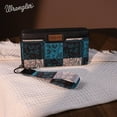 thumbnail image 6 of Wrangler Wristlet Wallets for Women, Designer Shimmer Western Wallets, Bifold Zipper Wallet, Turquoise, 6 of 6