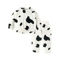 thumbnail image 2 of CHEEREAM 2 Piece Toddler Boys Girls' Winter Fleece Pajama Set Warm Fleece Matching Sleepwear Set Tops+Pants Outfits Sleepwear, 2 of 3