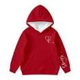 thumbnail image 2 of Liyamei Sweat à Capuche Élégant pour Filles avec Design Imprimé Unique et Poche avant pour Tenue Décontractée et Activités Extérieures Rouge, 5-6 Ans, 2 of 3