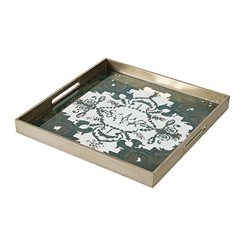 A B Home Square Boho Mirrored Decorative Tray 20x20x2 Com - A B Home Decorative Tray A B Home Square Boho Mirrored Decorative Tray 20x20x2 Com - A B Home Decorative Tray
