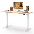 thumbnail image 2 of Maidesite 48 inches Height Adjustable Electric Standing Desk for Home Office with Storage Drawer and Memory Preset, White Frame and Whole-Piece Oak Top, 2 of 7