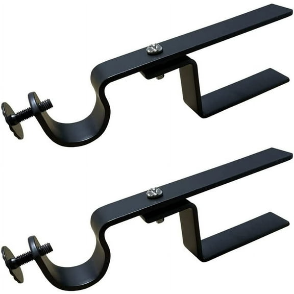 NoNo Bracket XL - No Drill Curtain Rod Bracket Attachment for Inside Mounted Blinds (Black)