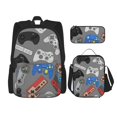 thumbnail image 1 of Disketp Video Game Mochila Estampada de Gran Capacidad con Lonchera y Estuche, Set de 3 Piezas para Estudiantes, 1 of 7