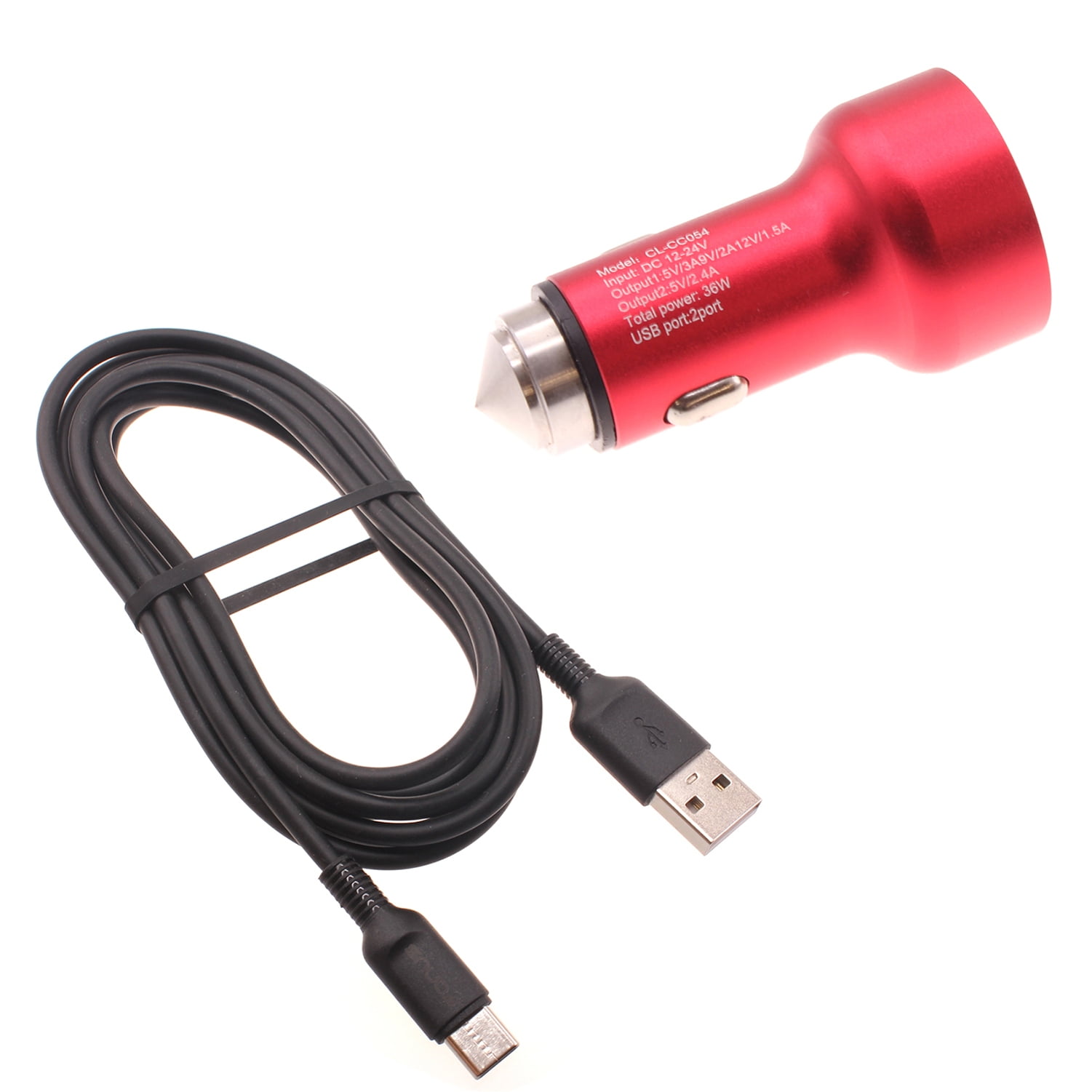 24W Fast Car Charger for Google Pixel 6 and 6 Pro Phones 2Port 6ft