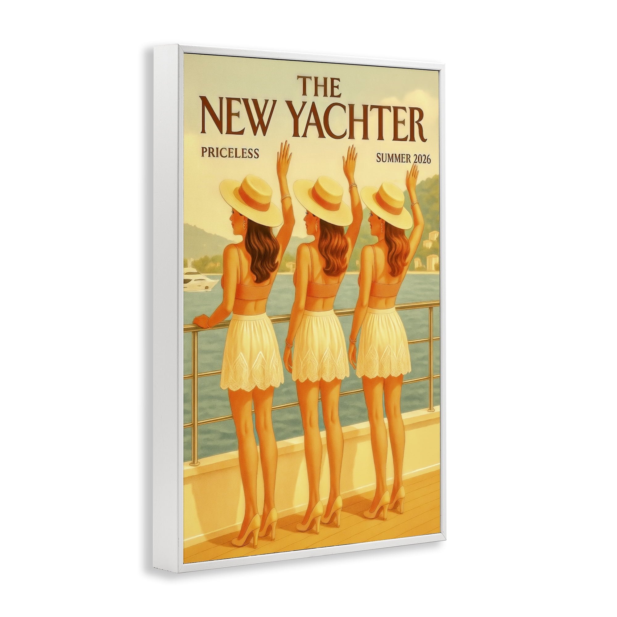 Stupell Industries Magazine Parody Fashion Trio White Framed Giclee Art, design by Grotto Studios
