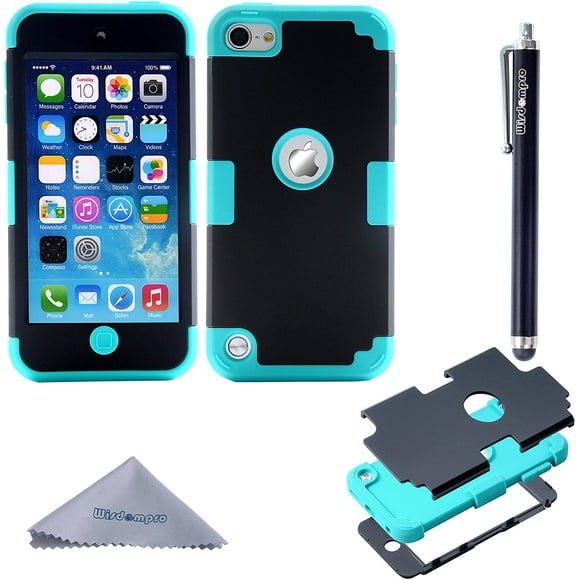 Étui iPod Touch 7, Étui iPod Touch 6, Étui iPod Touch 5, Wisdompro 3 en 1 Hybride en Silicone Souple et PC Dur Protecteur