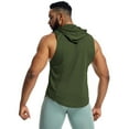 thumbnail image 5 of SHIWEN Men's Workout Hooded Tank Tops Sports Training Sleeveless Hoodies Bodybuilding Cut off T-Shirts M-3XL, 5 of 12