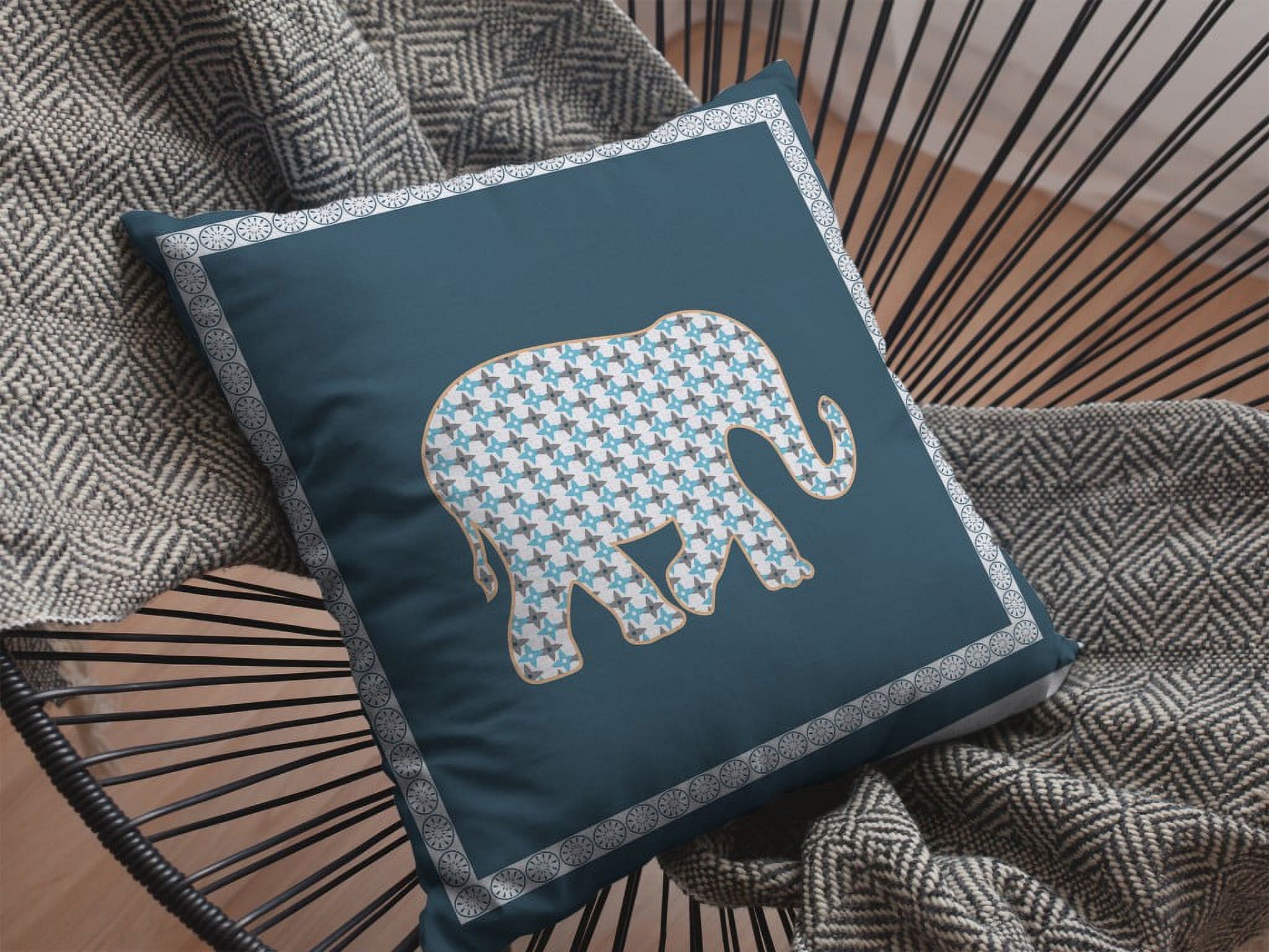 18 Spruce Blue Elephant Zippered Suede Throw Pillow Walmart