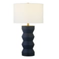 thumbnail image 3 of Evelyn&Zoe Carlin 27" Tall Ceramic Table Lamp with Fabric Shade, Matte Navy/White, 3 of 6
