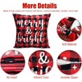 thumbnail image 4 of Christmas Throw Winter Pillow Covers 18x18 inch Let it Snow Merry and Bright Buffalo Plaid Check Snowflake Pillow Cases for Home Holiday Decor Sofa Couch Bed, Set of 2 (Red), 4 of 6