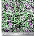 thumbnail image 1 of Soimoi Green Rayon Fabric Leopard Animal Skin Decor Fabric Printed Yard 56 Inch Wide, 1 of 3