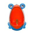 thumbnail image 1 of Orinal de entrenamiento para niños con altura ajustable y forma de rana. Orinal de pie. naranja azul, 1 of 9