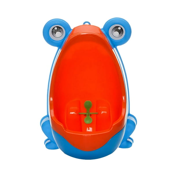 Entrenamiento para ir al baño para niños con divertido objetivo, portátil, ligero, con dibujos de animales y rana. naranja azul