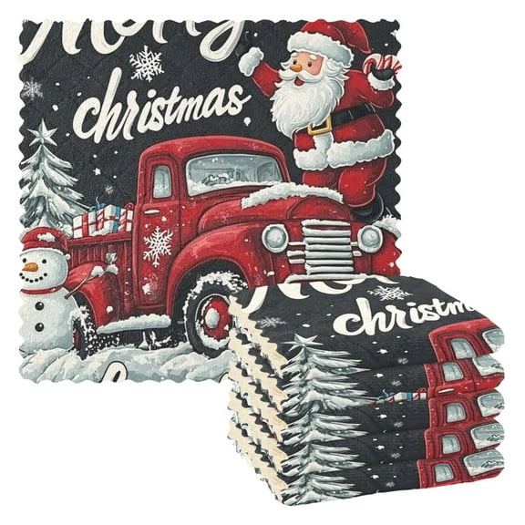 Christmas Card Snow Kitchen Cloth Dish Towels for Drying Washing Absorbent Dish Rags 6 Pack