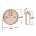 thumbnail image 2 of JingChun Silicone Baby Feeding Set, Divided Suction Plates with fork and Spoon, Baby Utensils Set for Weaning Infant Feeding and Eating, 2 of 4