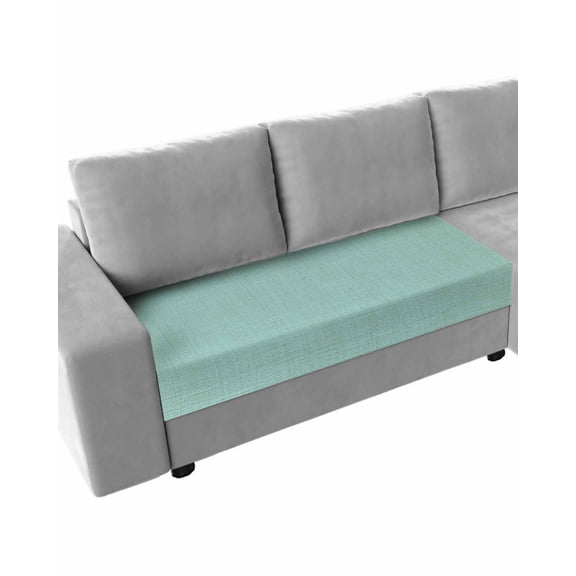 Linen Mint Green Couch Cushion Covers Stretch, Washable Sofa Seat Covers Individual Seat Cushion Sofa Slipcovers Modern Minimalist Pure Solid Color Couch Cover Furniture Protector M-1PCS