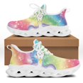 thumbnail image 1 of Yikeluo - Zapatos planos de primavera con estampado de dientes para mujer, cómodos, de malla, con cordones, 1 of 6