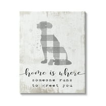 Stupell Industries Where Someone Runs to Greet You Dog Phrase, 24 x 30,Design by Daphne Polselli