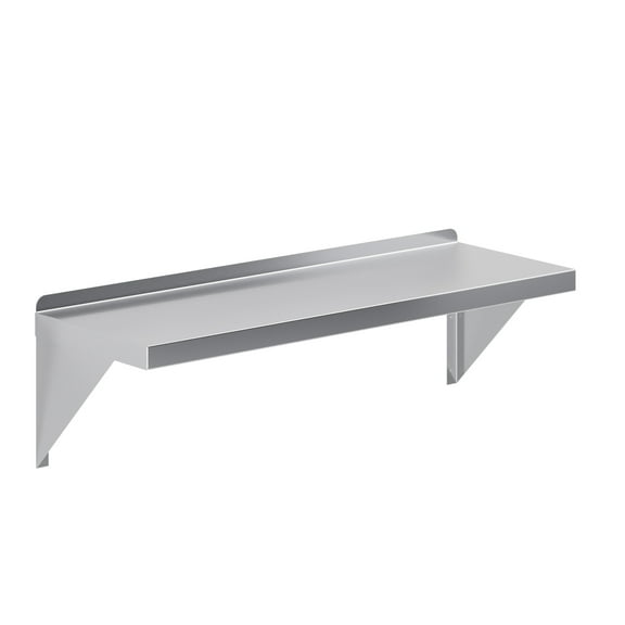 AmGood 12" Width x 36" Length | Stainless Steel Wall Shelf | Square Edge | Metal Shelving | Heavy Duty | Commercial Grade | Wall Mount | NSF Certified