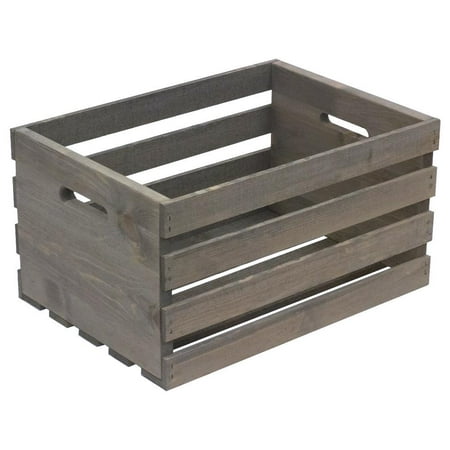18 in. x 12.5 in. x 9.5 in. Large Crate in Weathered Gray