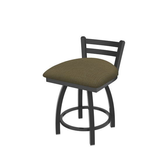 Holland Bar Stool 411 Jackie 18" Low Back Swivel Vanity Stool with Pewter Finish and Graph Cork Seat