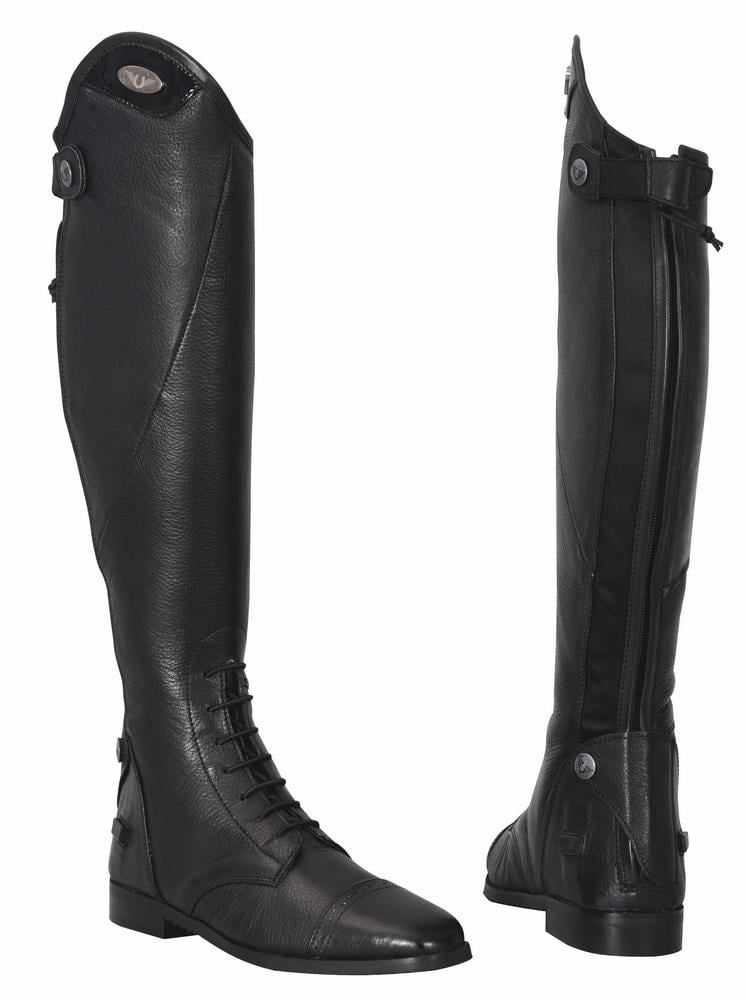 Top Moda Women's Sperry-15 Knee High Low Chunky Heel Elastic Panel Riding Boots Black, 8 M US 