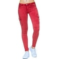 thumbnail image 1 of LUXUR Pantalons en Denim Extensibles pour Femmes Mode Vacances Rouge G, 1 of 2