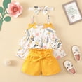 thumbnail image 2 of CAUYDY Toddler Baby Girl Summer Clothes Set Kid Outfits Short Sleeves T-Shirt Tops + Shorts Cute Outfits Set For Kids 18-24 Months 2t 3t 4t 5t 6t 7t (Sizes 6-9 Months,H03-Yellow), 2 of 9