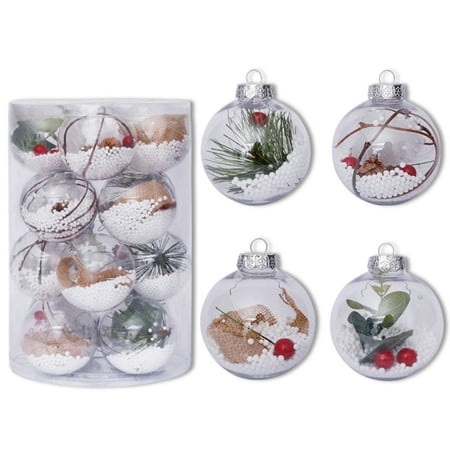

Worallymy 16Pcs Christmas Balls Set Xmas Tree Clear Ball Pendants Decorations Ornaments Gift for Kids