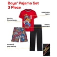 thumbnail image 2 of Quad Seven Boys Pajama Set Breathable Graphic Sleep Shirt, Pajama Pants & Lounge Shorts 3 Piece, 2 of 7