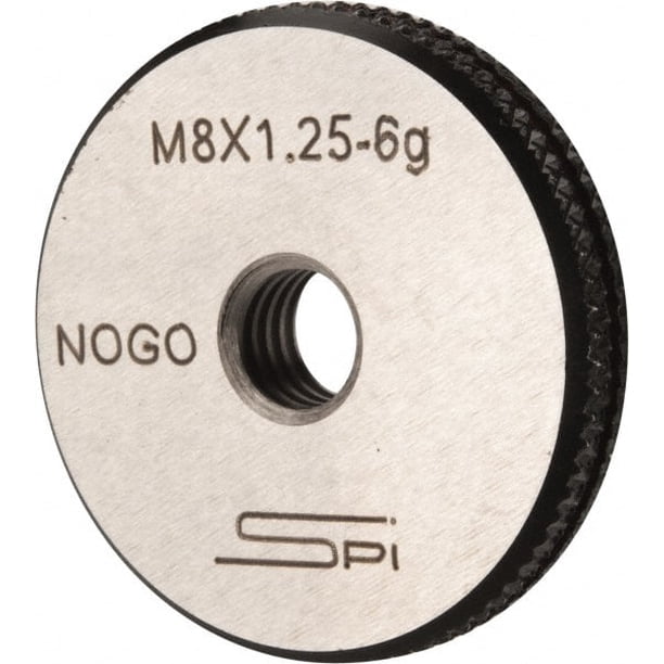 SPI M8x1.25 No Go Single Ring Thread Gage Class 6G, Oil Hardened  Nonshrinking Steel (OHNS), NPL Traceability Certification Included -  Walmart.com