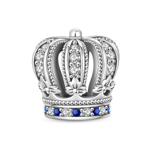 KUNSIR Sterling Silver DIY Charm Princess Tiara Crown Charm For Bracelet Beads