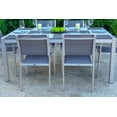 thumbnail image 6 of Belvedere 7-Piece Brushed Aluminum Outdoor Patio Furniture Dining Table Set w/ Dining Table and Six Chairs, 6 of 7