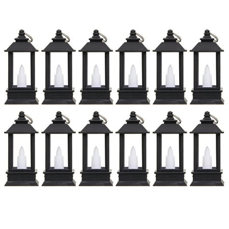 

Christmas LED Light Pony Lantern Home Night Light Hanging Oil Lamp (Black)