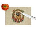 thumbnail image 3 of Tibetan Mastiff Christmas Flowers Glass Cutting Board 12 in x 15 in, 3 of 5