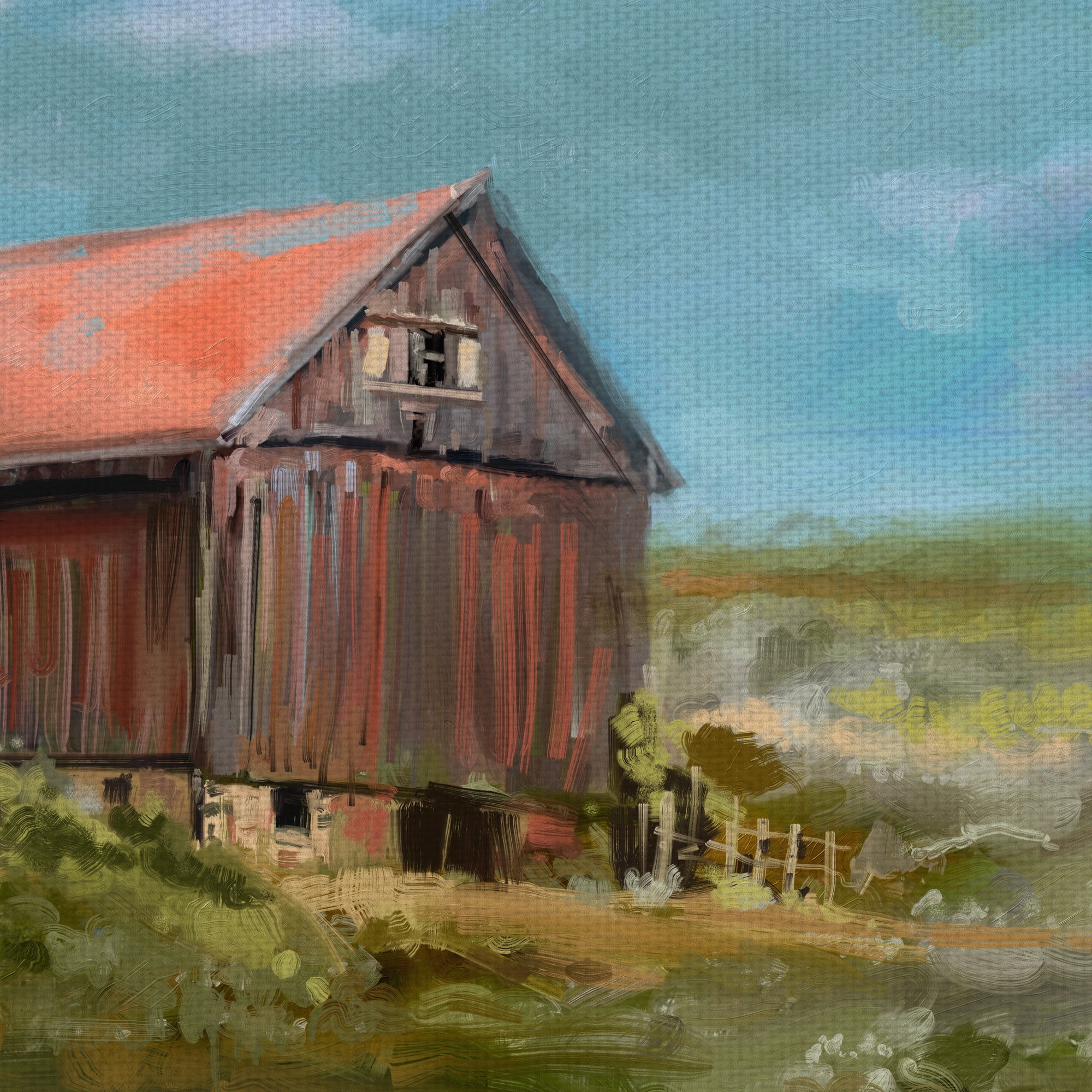 Fine Art Canvas Off the Grid Farmhouse by Studio Arts Canvas Art Print