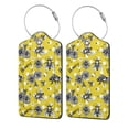 thumbnail image 5 of Rocae Honeybee for Leather Luggage Baggage Tags ID Label Privacy Cover ID Label with Stainless Steel Loop and Address Card, 5 of 5