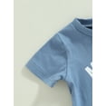 thumbnail image 5 of Bagilaanoe 2pcs Newborn Baby Boy Short Pants Set Short Sleeve Letter Print T Shirt Tops + Shorts 3M 6M 12M 18M 24M Infant Casual Summer Outfits, 5 of 7