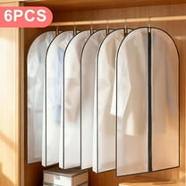 6pcs Hanging Garment Bags, EEEKit Translucent Suit Covers for Closet, Waterproof Dust Proof Clothes Bag with Zipper for Closet Wardrobe Storage Travel
