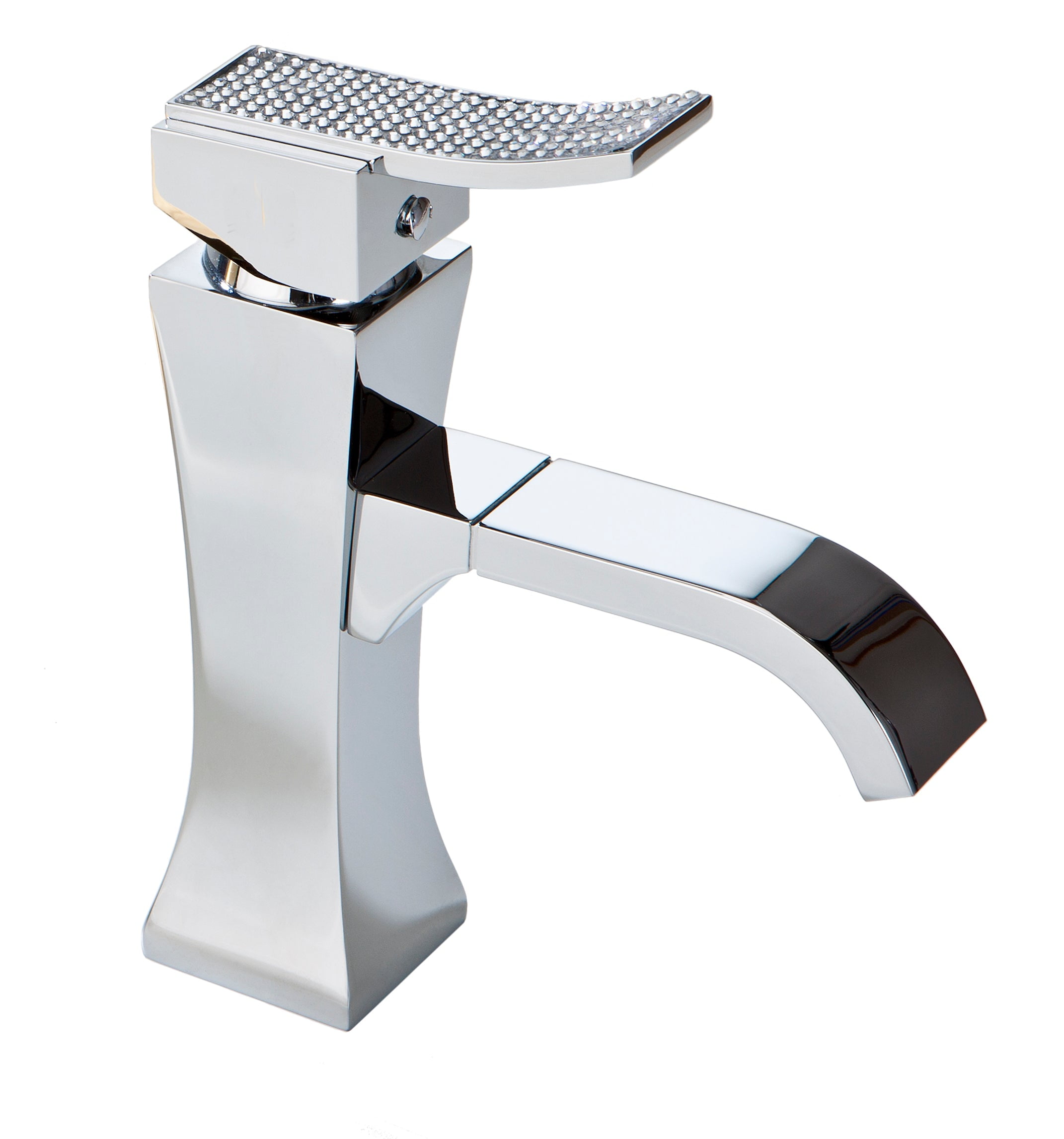 Inca Swarovski single handle bathroom sink faucet. Swarovski crystals