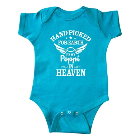 

Inktastic Handpicked for Earth By My Poppi in Heaven with Angel Wings Gift Baby Boy or Baby Girl Bodysuit
