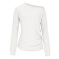 thumbnail image 3 of BLVB Women off the Shoulder Top Long Sleeve Shirts Ruched Tight Fitted Going out Tops Tee Blouse Trendy Outfits, 3 of 6
