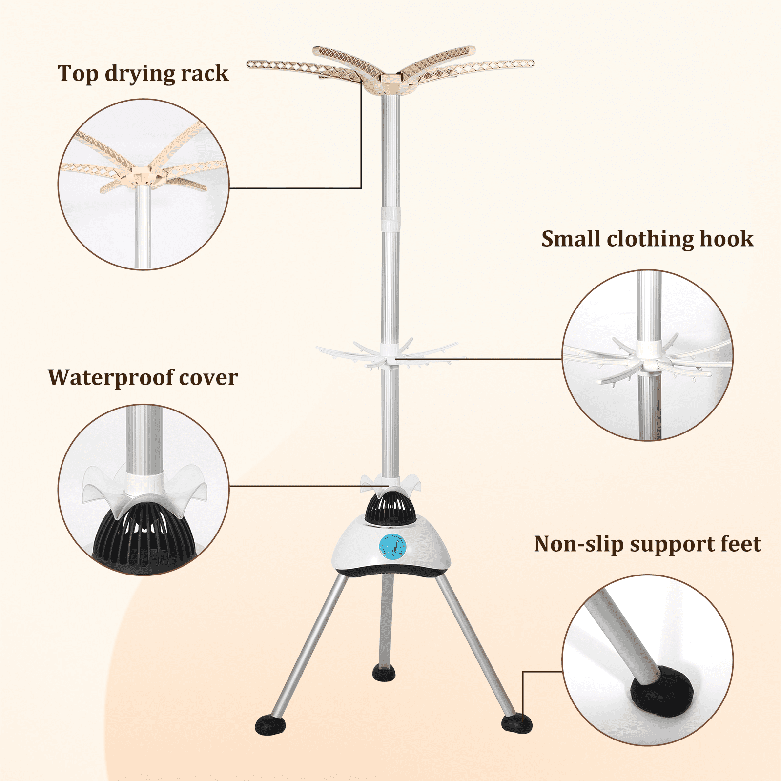Uten Portable Clothes Dryer Electric Laundry Dryer Machine Foldable Apartments Travel