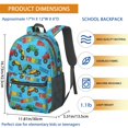thumbnail image 3 of Monster Cartoon Truck Blue Pattern 17" Waterproof Oxford School Backpacks for Teens, S-Shape Padded Straps, for School, Travel, Hiking, Camping, 3 of 5