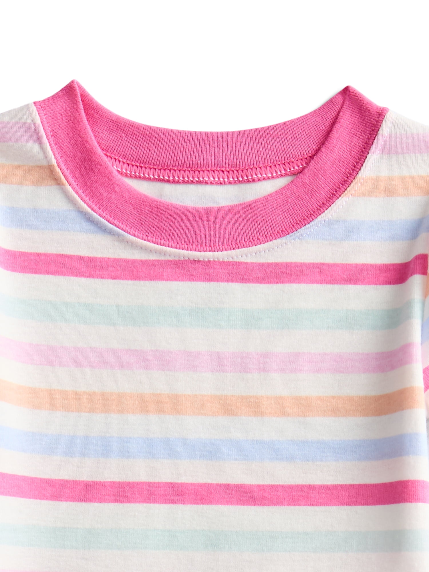 Wonder Nation Toddler Boys or Girls Cotton Short Sleeve Top and Pants Pajama Set, 4-Piece, Sizes 12M-5T