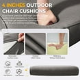 thumbnail image 3 of Unnifurnzi Outdoor Chair Cushions Set of 3-22 x 25 x 4 Inch High Density Sponge Patio Deep Seat Cushions Outdoor Furniture Cushions for Chair Sofa Couch-Gray, 3 of 7