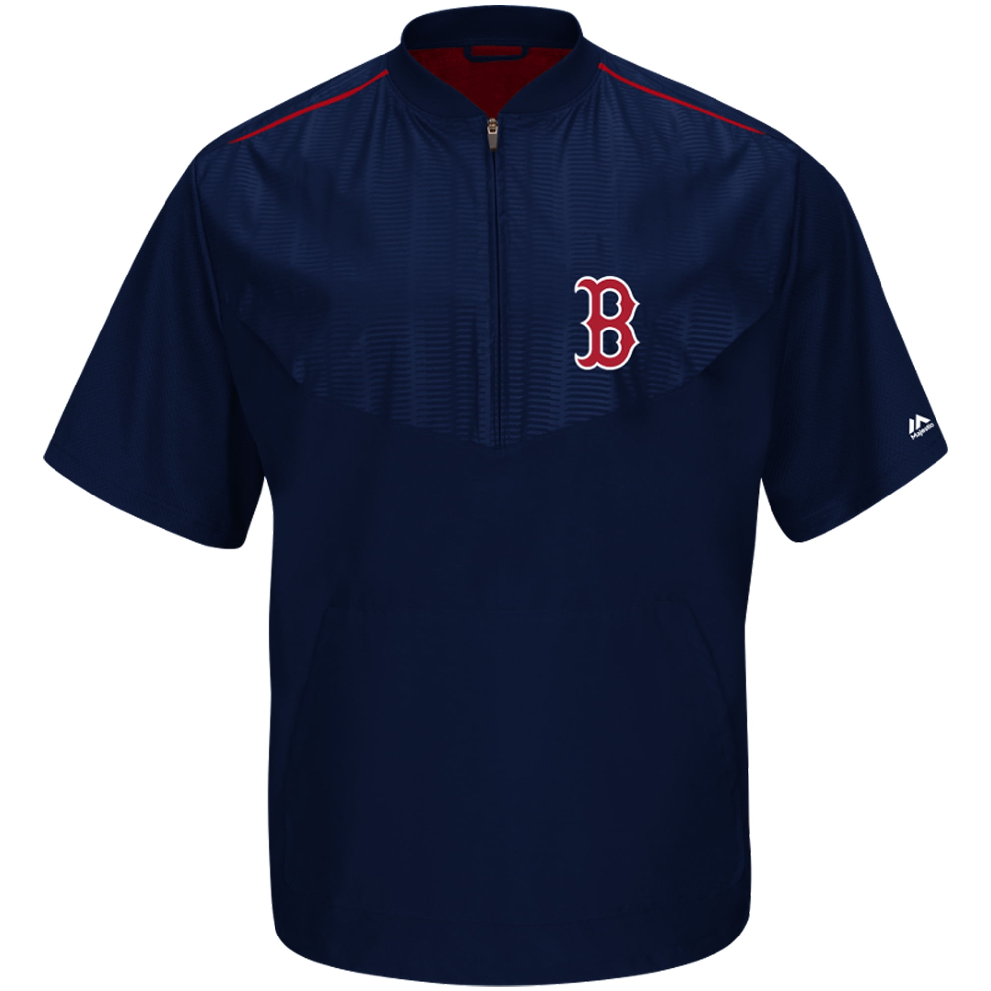 Boston Red Sox Majestic Big & Tall Cool Base On Field Short Sleeve Training Jacket Navy by Profile
